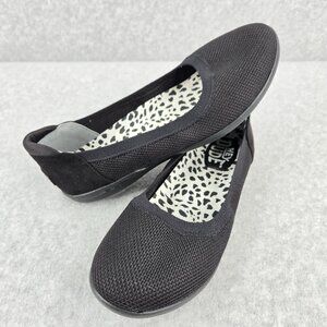 Hey Dude Savannah Slip On Flats Womens Size 9 Black Mesh Knit Classic Casual